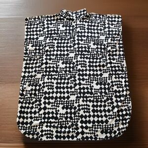 VTG TAPOO HAWES of California Black White 60'S Retro Muumuu Adjustable Waist O/S